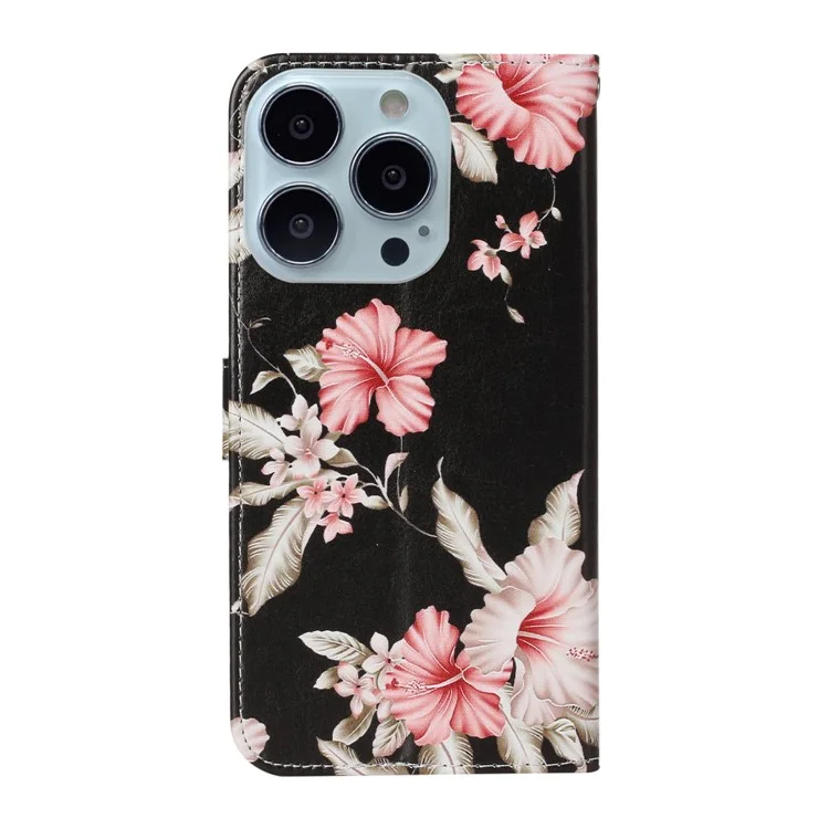 Pattern Printing Wallet Stand Phone Leather Case Cover for iPhone 13 Pro 6.1 inch - Azalea