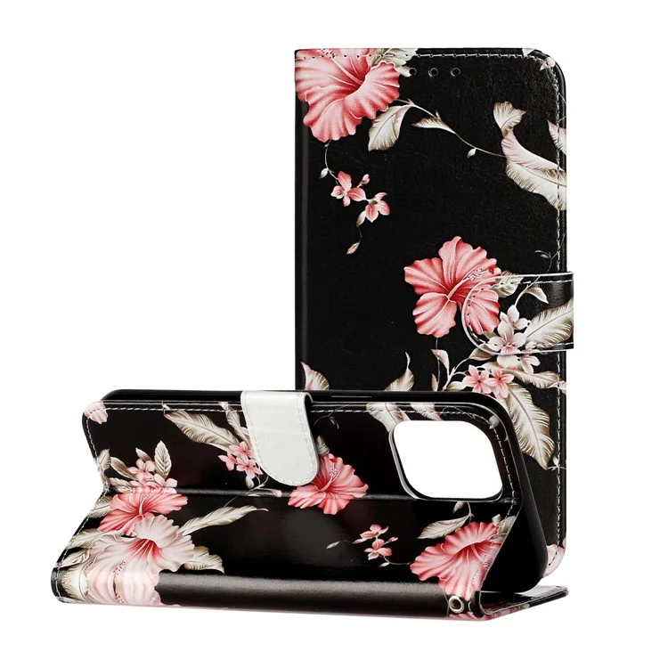 Pattern Printing Wallet Stand Phone Leather Case Cover for iPhone 13 Pro 6.1 inch - Azalea
