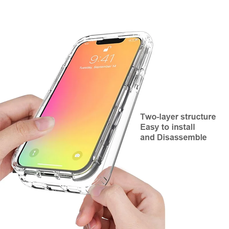 Drop-resistant Transparent Gradient Color Clear TPU + PC Back Shell for iPhone 13 mini 5.4 inch - Transparent