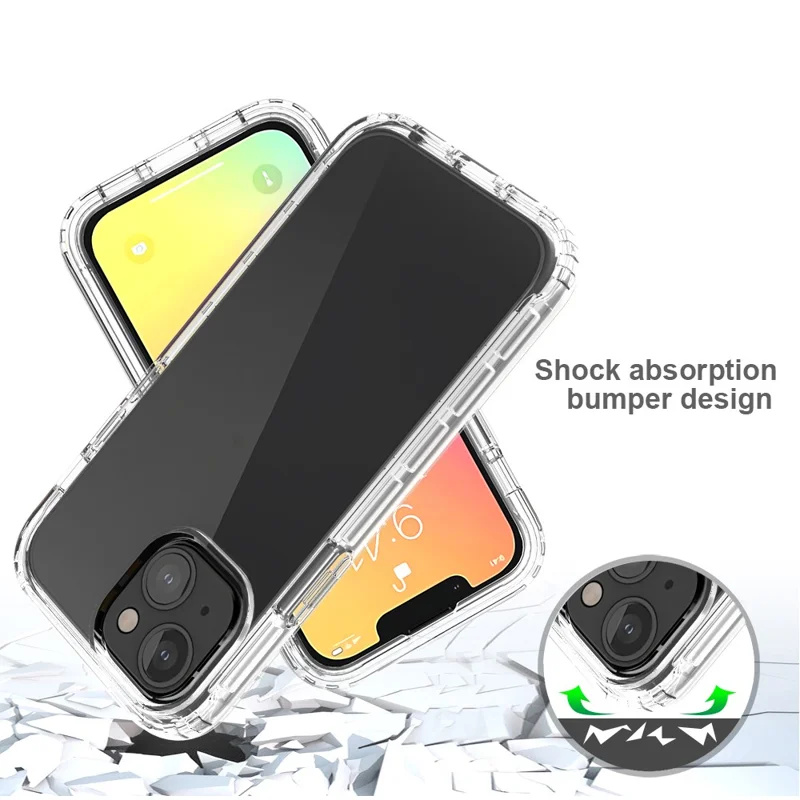 Drop-resistant Transparent Gradient Color Clear TPU + PC Back Shell for iPhone 13 mini 5.4 inch - Transparent