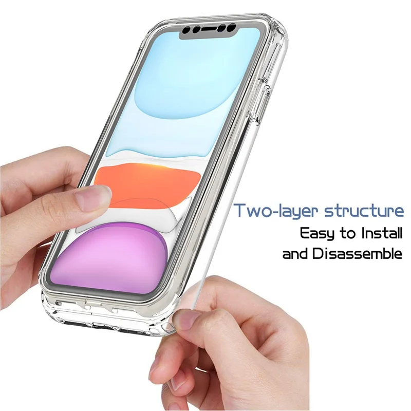 Anti-scratch Detachable 2-in-1 Transparent Gradient Color Clear TPU + PC Shell for iPhone 11 6.1 inch - Transparent