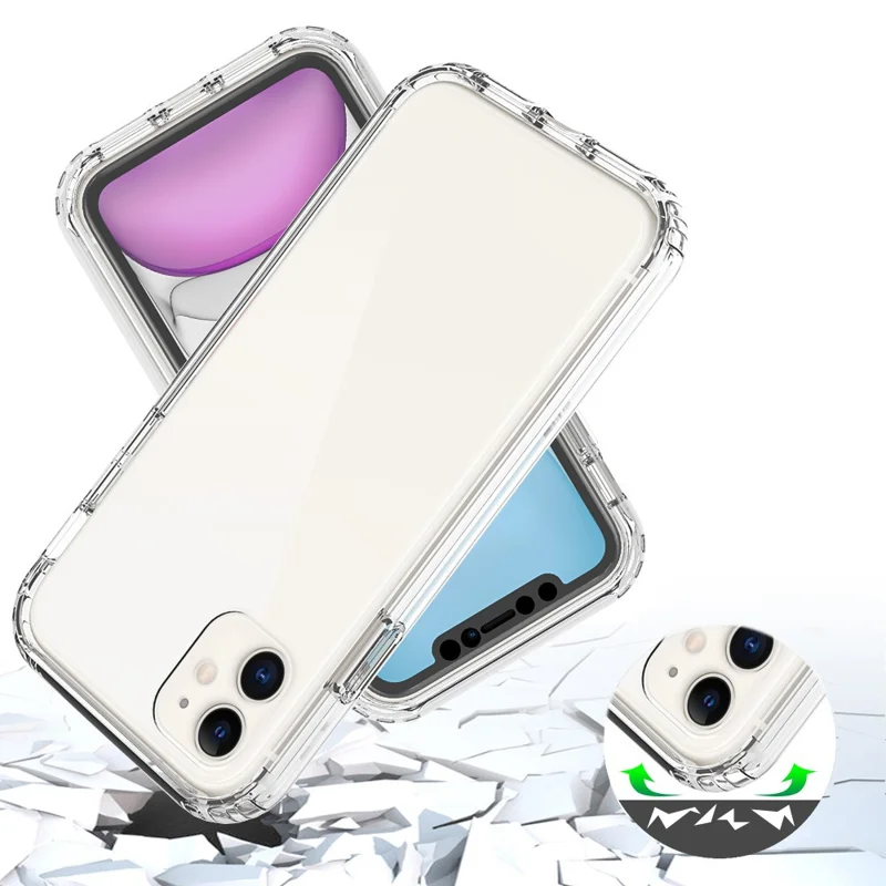 Anti-scratch Detachable 2-in-1 Transparent Gradient Color Clear TPU + PC Shell for iPhone 11 6.1 inch - Transparent