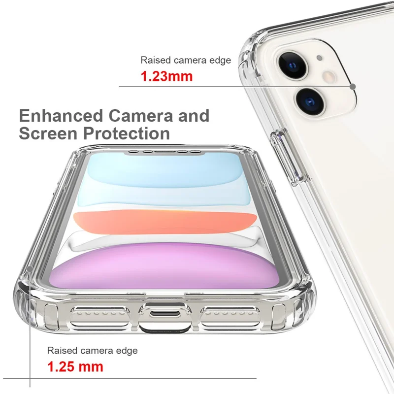 Anti-scratch Detachable 2-in-1 Transparent Gradient Color Clear TPU + PC Shell for iPhone 11 6.1 inch - Transparent