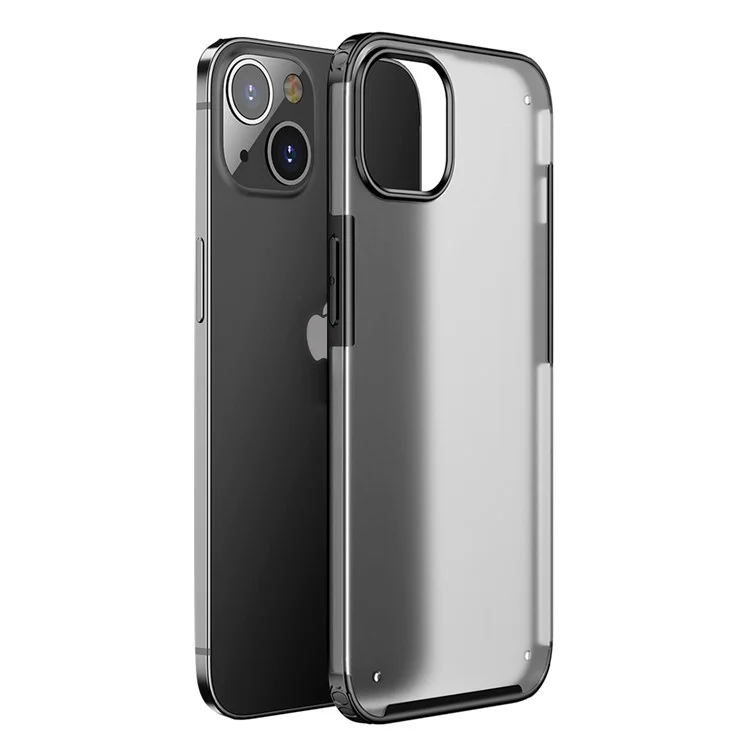 Funda de teléfono híbrida Armor Series Smooth-Touch Enhanced Four Corners para iPhone 13 de 6.1 pulgadas - Negro