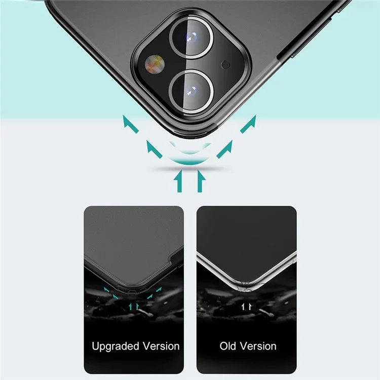 Funda de teléfono híbrida Armor Series Smooth-Touch Enhanced Four Corners para iPhone 13 de 6.1 pulgadas - Negro