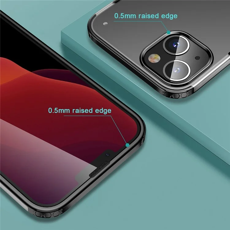 Rüstungsserie Smooth-Touch Verbesserte Vier Ecken Hybrid-telefonabdeckung Hülle Für Iphone 13 6,1 Zoll - Schwarz