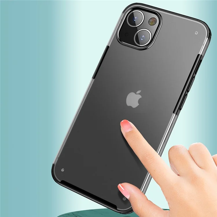 Funda de teléfono híbrida Armor Series Smooth-Touch Enhanced Four Corners para iPhone 13 de 6.1 pulgadas - Negro