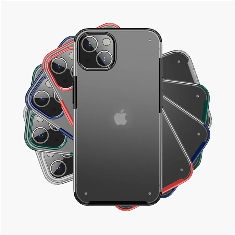 Funda de teléfono híbrida Armor Series Smooth-Touch Enhanced Four Corners para iPhone 13 de 6.1 pulgadas - Negro