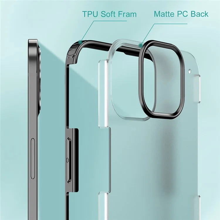 Housse de téléphone hybride Armor Series Smooth-Touch Enhanced Four Corners pour iPhone 13 6.1 pouces - Transparent