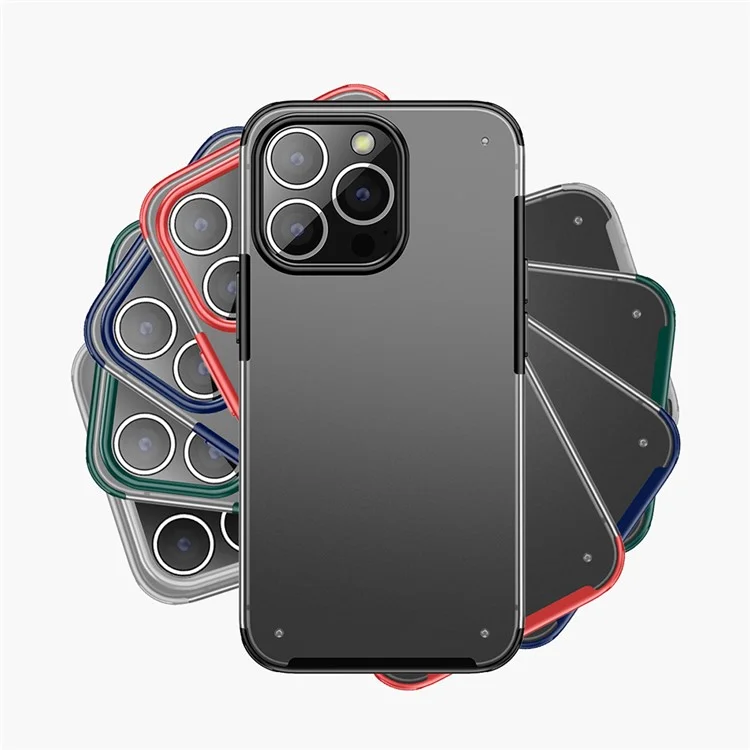 Armor Series Four Corner Cushions Smooth-Touch Hybrid Phone Cover Case für iPhone 13 Pro 6.1 Zoll - Schwarz
