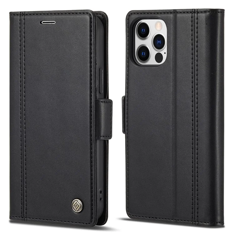 Lc. Imeeke PU Cuero Protección Completa Folio Folio Flip Willet Con Soporte de Tarjeta y Cierre de Cierre Magnético Para Iphone 12 / 12 Pro 6.1 Pulgadas - Negro