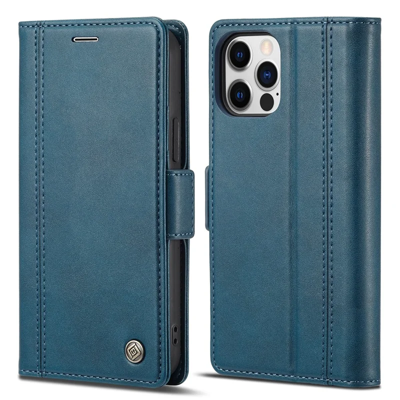 LC.IMEEKE PU Leather Full Protection Folio Flip Wallet Case with Card Holder and Magnetic Clasp Closure for iPhone 12 / 12 Pro 6.1 inch - Blue