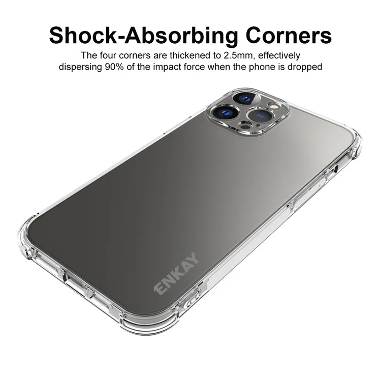 Enkay Hat Hat Prince Anti-Drop TPU Case de Capa Com Tira Anti-deslizamento na Lateral + Filme de Tela de Vidro Temperado Com Temperamento Máximo Para Iphone 13 Pro Máximo de 6,7 Polegadas