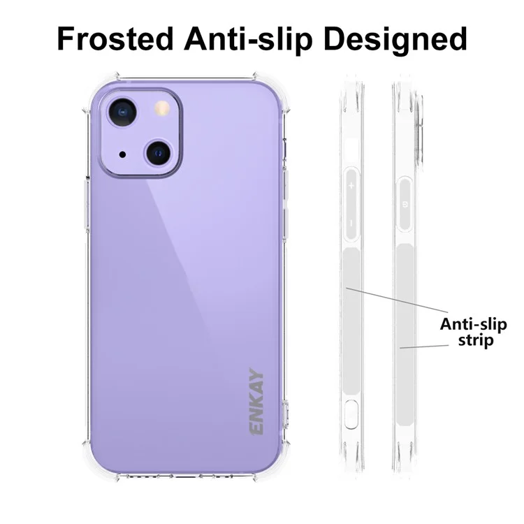ENKAY HAT PRINCE Vierkant-Kissen TPU Cover Case + 9H Hartglas Bildschirmschutzfolie für iPhone 13 mini 5,4 Zoll