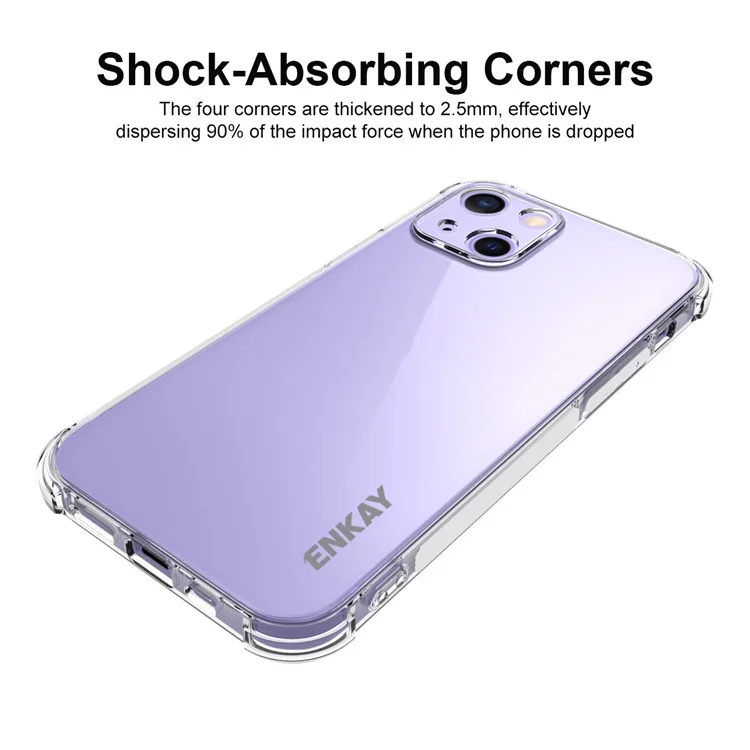 ENKAY HAT PRINCE Flexible Transparent TPU Cover Case with Anti-slip Strip on the Side for iPhone 13 mini 5.4 inch