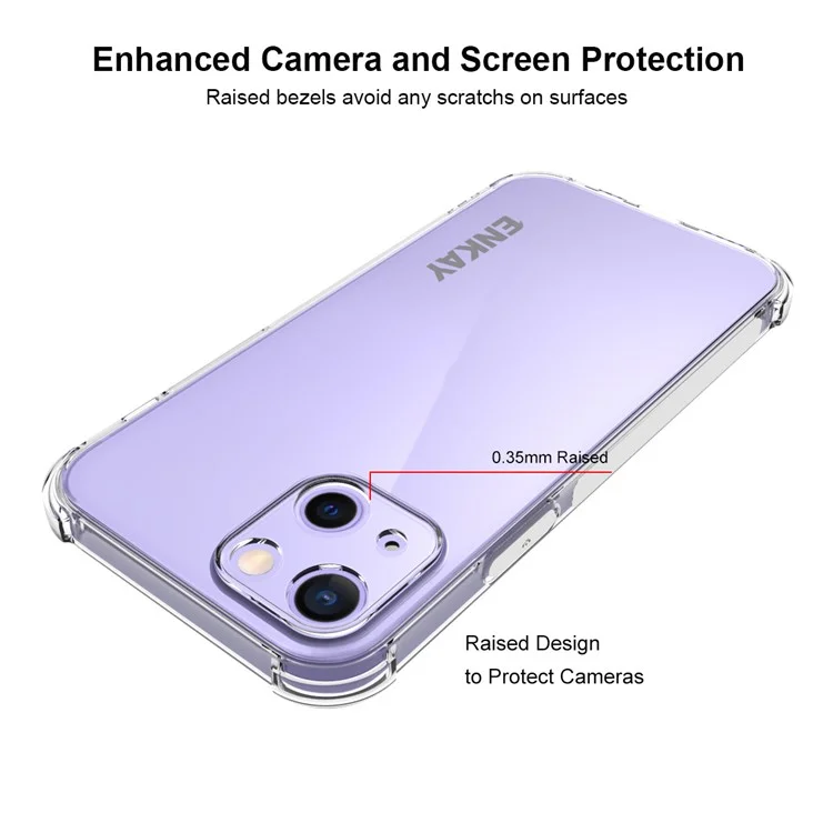 ENKAY HAT PRINCE Flexible Transparent TPU Cover Case with Anti-slip Strip on the Side for iPhone 13 mini 5.4 inch