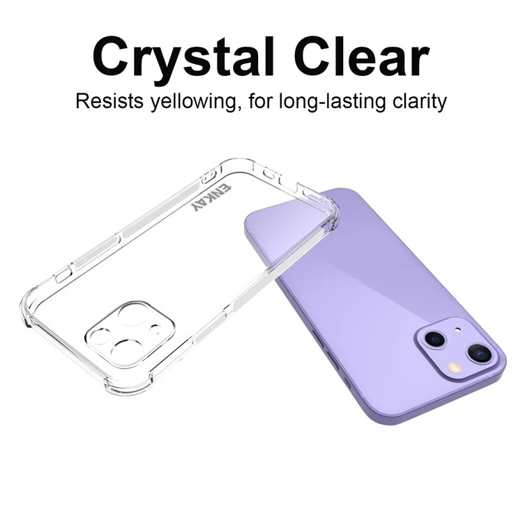 ENKAY HAT PRINCE Flexible Transparent TPU Cover Case with Anti-slip Strip on the Side for iPhone 13 mini 5.4 inch