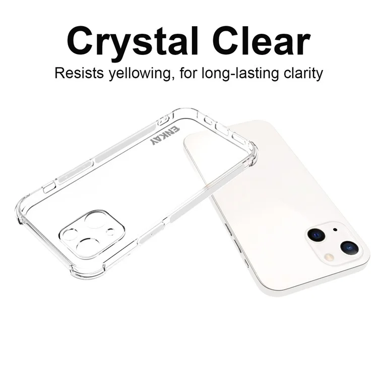 ENKAY HAT PRINCE Super Slim Transparent TPU Cover Case with Anti-slip Strip on the Side for iPhone 13 6.1 inch
