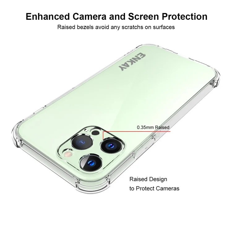 Enkay Hat Prince High Transparency Soft Antip-cover Cover TPU с Анти Скользит Полоса на Стороне Для Iphone 13 Pro 6,1 Дюйма