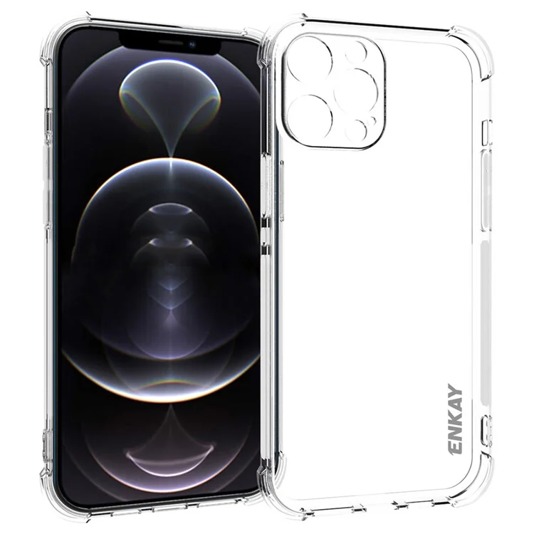 Enkay Hat Prince Anti-Drop Ultra Clear TPU Case Com Tira Anti-deslizamento ao Lado Para Iphone 13 Pro Máximo 6,7 Polegadas