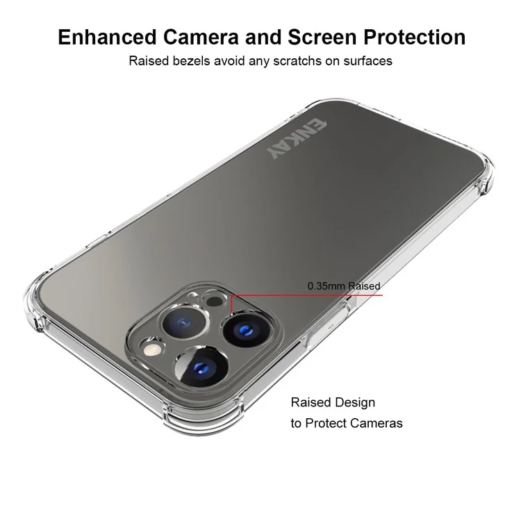 ENKAY HAT PRINCE Anti-Drop Ultra Clear TPU Cover Case mit Antirutschstreifen an der Seite für iPhone 13 Pro Max 6,7 Zoll