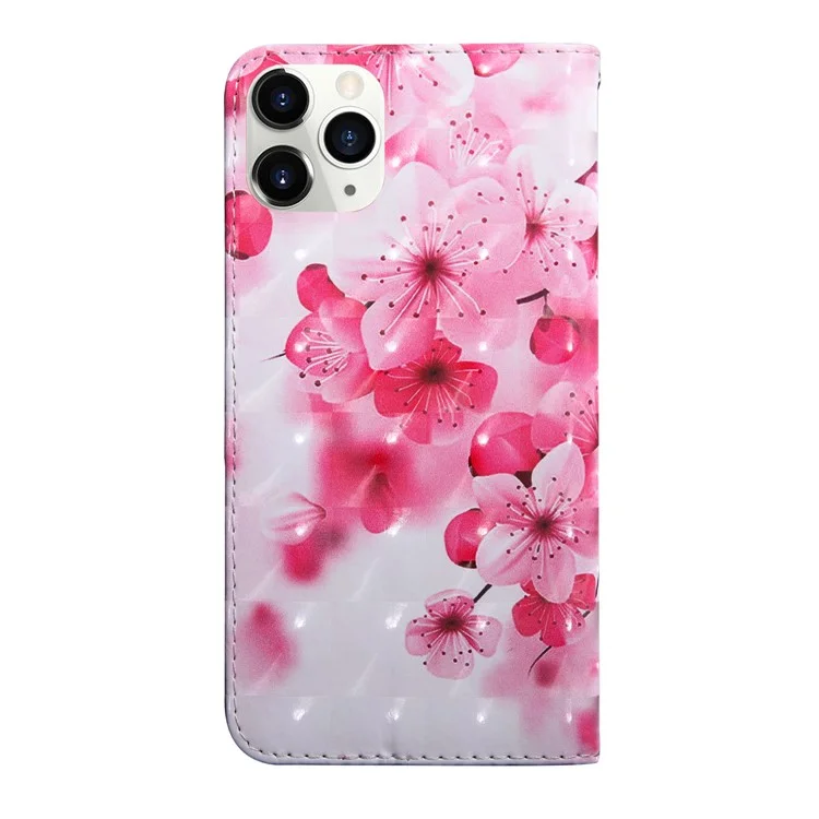 3D Pattern Printing Dust-proof Leather Phone Cover for iPhone 13 6.1 inch - Plum Blossom