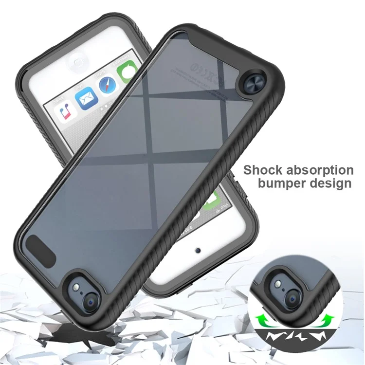 Full Coverage PC + TPU Hybrid Case Phone Shell with PET Screen Protector for iPod Touch (2019)/ 6/5 - Baby Blue