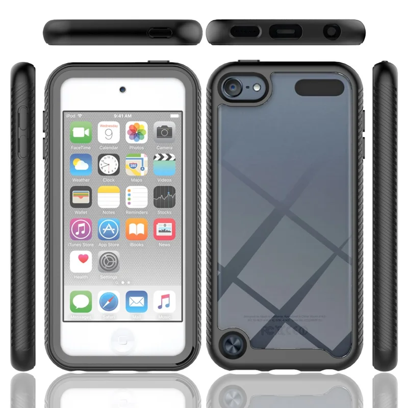 Full Coverage PC + TPU Hybrid Case Phone Shell with PET Screen Protector for iPod Touch (2019)/ 6/5 - Red