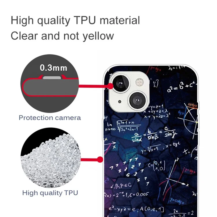 Musterdruckdesign Schlanke TPU stoßfeste Schutzhülle für iPhone 13 6.1 Zoll - Gleichung