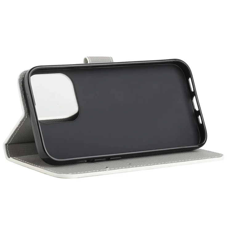 Stand Pattern Pattern Premping Premium PU PU Chaurlet Clip Capa de Proteção Para Iphone 13 Pro Max 6,7 Polegadas - Não Toque no Meu Celular