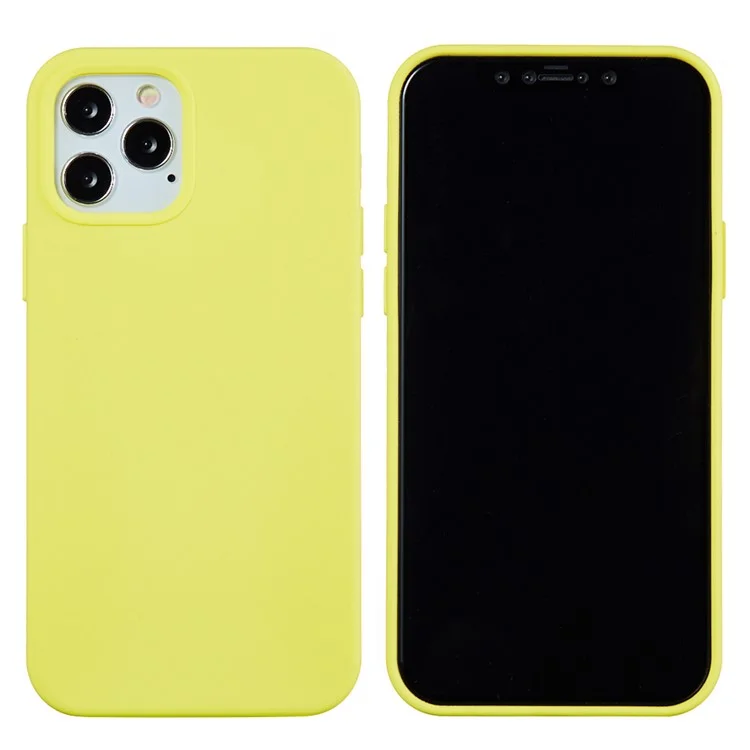 Anti Scratch Liquid Silicone Soft Phone Case Shell for iPhone 13 Pro 6.1 inch - Yellow