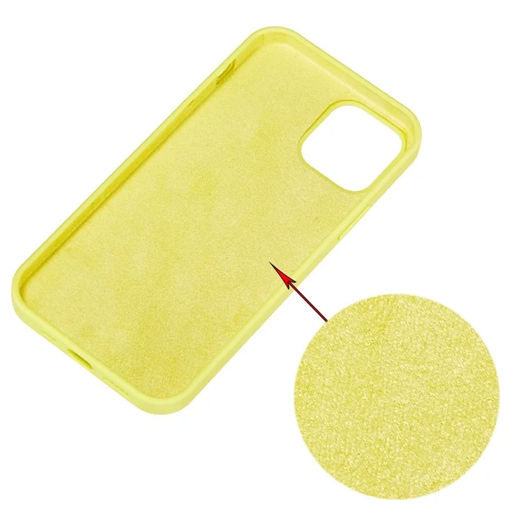 Anti Scratch Liquid Silicone Soft Phone Case Shell for iPhone 13 Pro 6.1 inch - Yellow