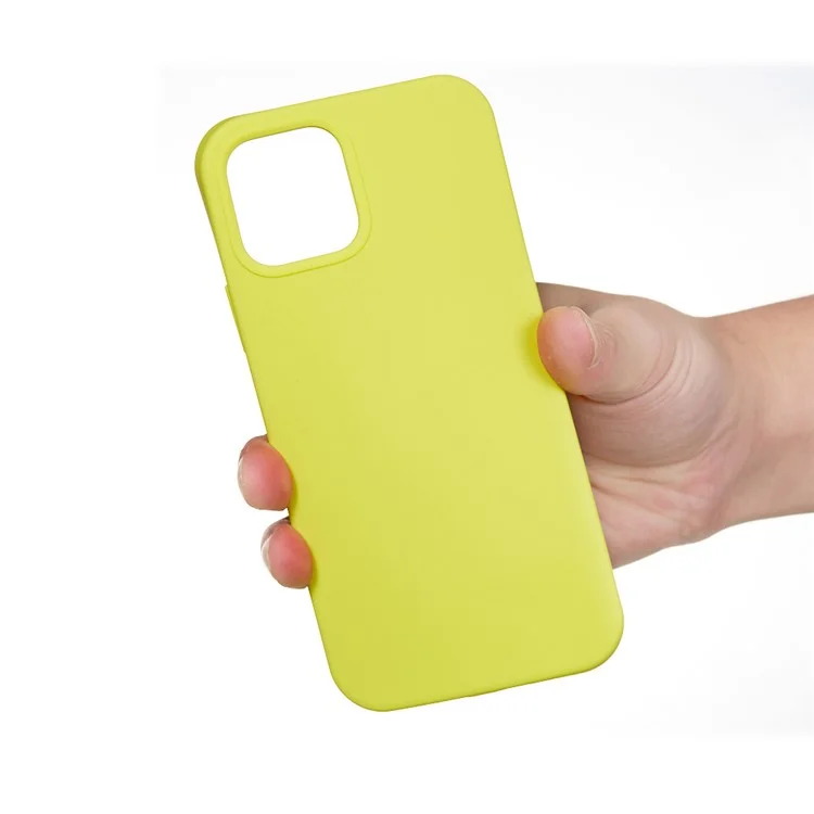 Anti Scratch Liquid Silicone Soft Phone Case Shell for iPhone 13 Pro 6.1 inch - Yellow