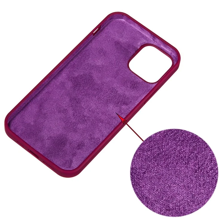 Anti Scratch Liquid Silicone Soft Phone Case Shell for iPhone 13 Pro 6.1 inch - Wine Red