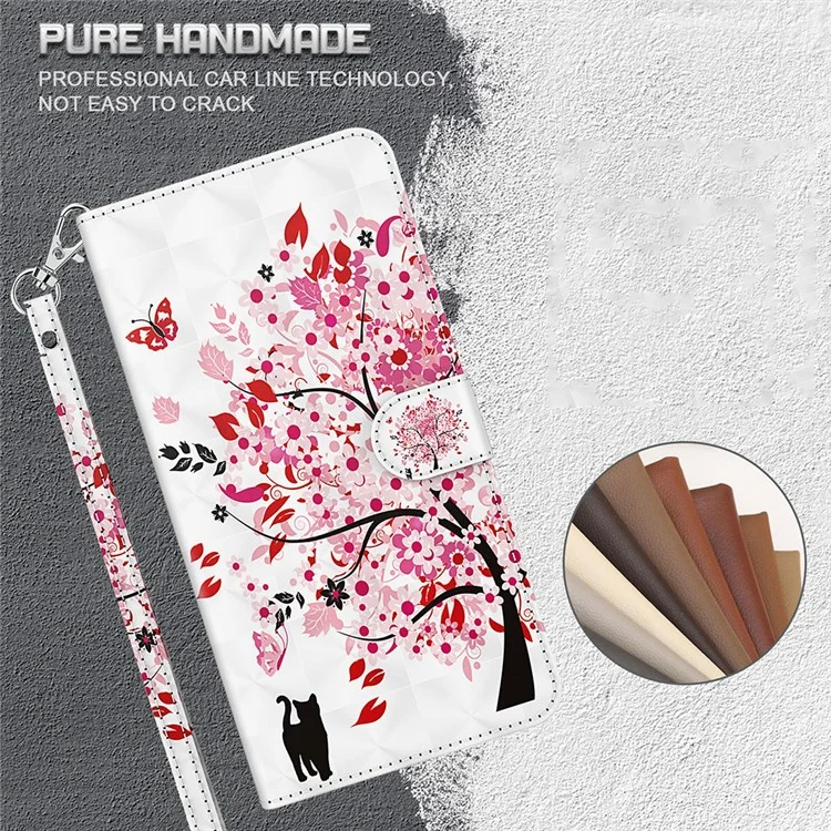 Modèle de Style 3D Impression de Portefeuille PU Premium PU Couverture Magnet Magnétique du Sord Avec Sangle Pour Iphone 13 Pro 6,1 Pouces - Arbre