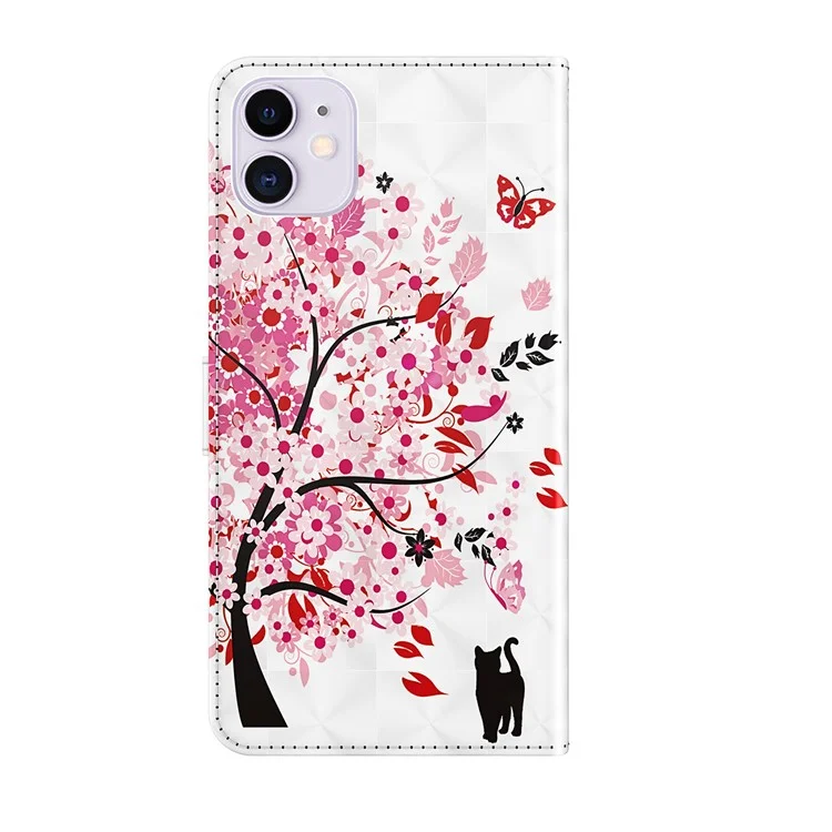 3D Style Pattern Printing Premium PU Leather Wallet Flip Flip Magnetic Stand Cover with Strap for iPhone 13 Pro 6.1 inch - Wish Tree