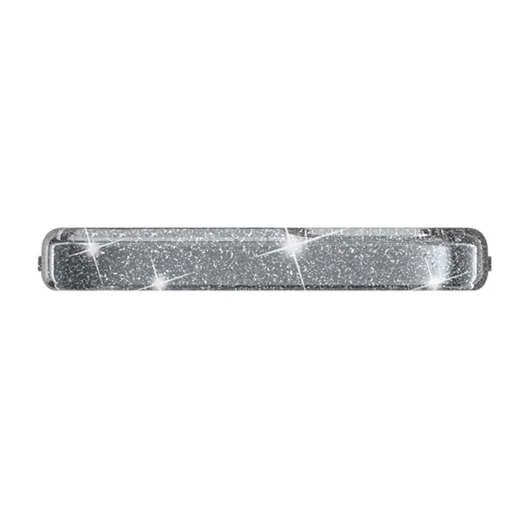 Per iPhone 13 6.1 pollici Custodia per telefono con design a glitter trasparente Bumper morbido in TPU + Retro duro in PC a prova di urto - Nero trasparente