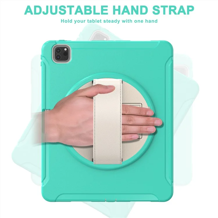 Für IPad Pro 12,9-Zoll (2021) 360 ° Rotary Kickstand PC + TPU-Tablet-Gehäuse Mit Magnetisch Absorbierenden Stiftschlitz - Minzgrün