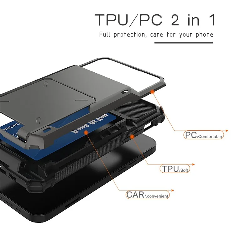 Funda Híbrida de TPU+PC con Diseño Flip Resistente a Caídas para iPhone 13 de 6.1 Pulgadas - Blanco