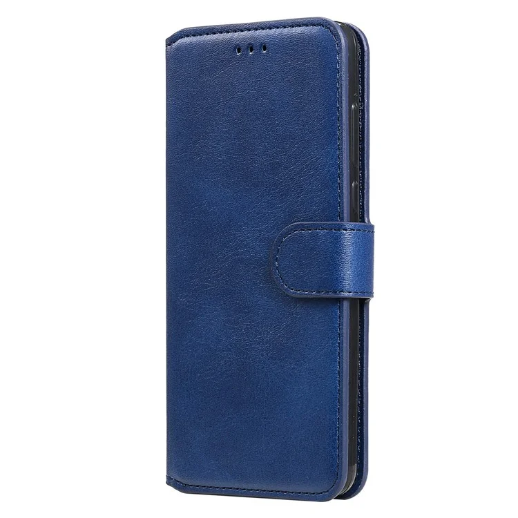Full Protective Folio Flip Leather Wallet Phone Stand Cover Casing for iPhone 13 6.1 inch - Blue