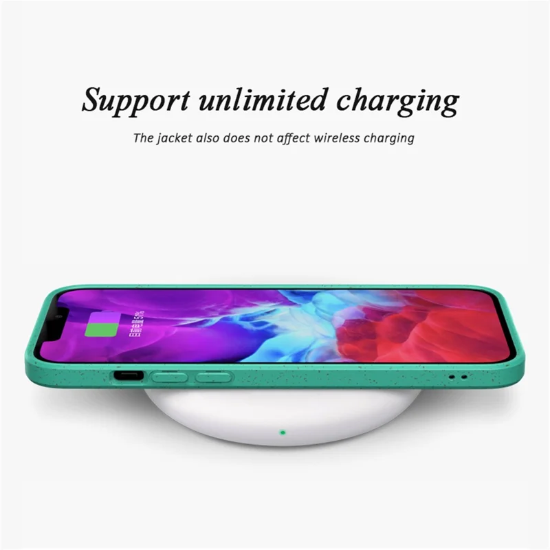 For iPhone 13 Pro Max 6.7 inch Starry Sky Series Starry Sky Series Shockproof Matte Case Biodegradable Wheat Straw Anti-scratch TPU Protective Phone Cover - Blackish Green