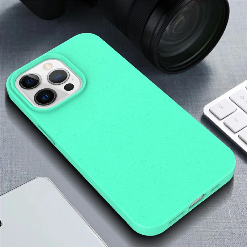 For iPhone 13 Pro Max 6.7 inch Starry Sky Series Starry Sky Series Shockproof Matte Case Biodegradable Wheat Straw Anti-scratch TPU Protective Phone Cover - Blackish Green