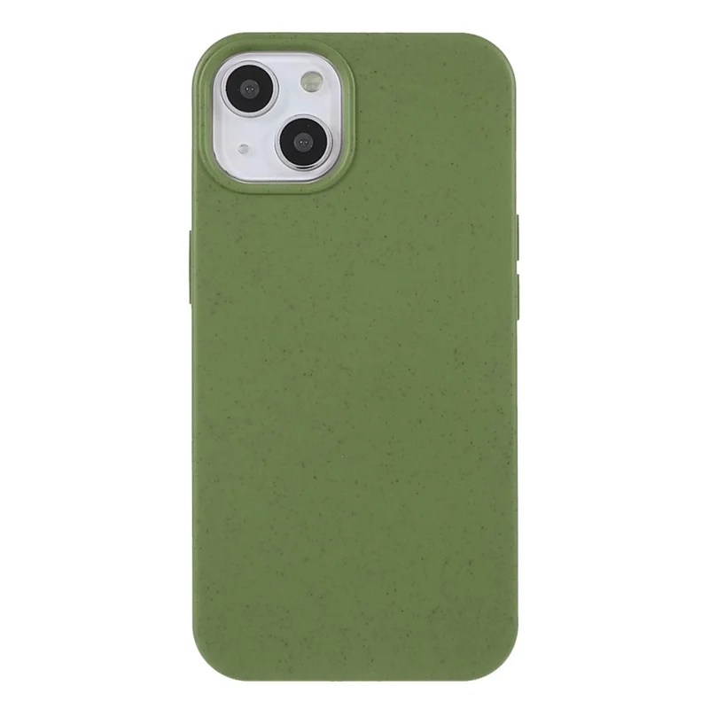 Pour iPhone 13 6.1 pouces Série Starry Sky Étui Éco-Responsable Mat Biodégradable Paille de Blé Antichoc TPU Coque de Protection - Vert Noirâtre