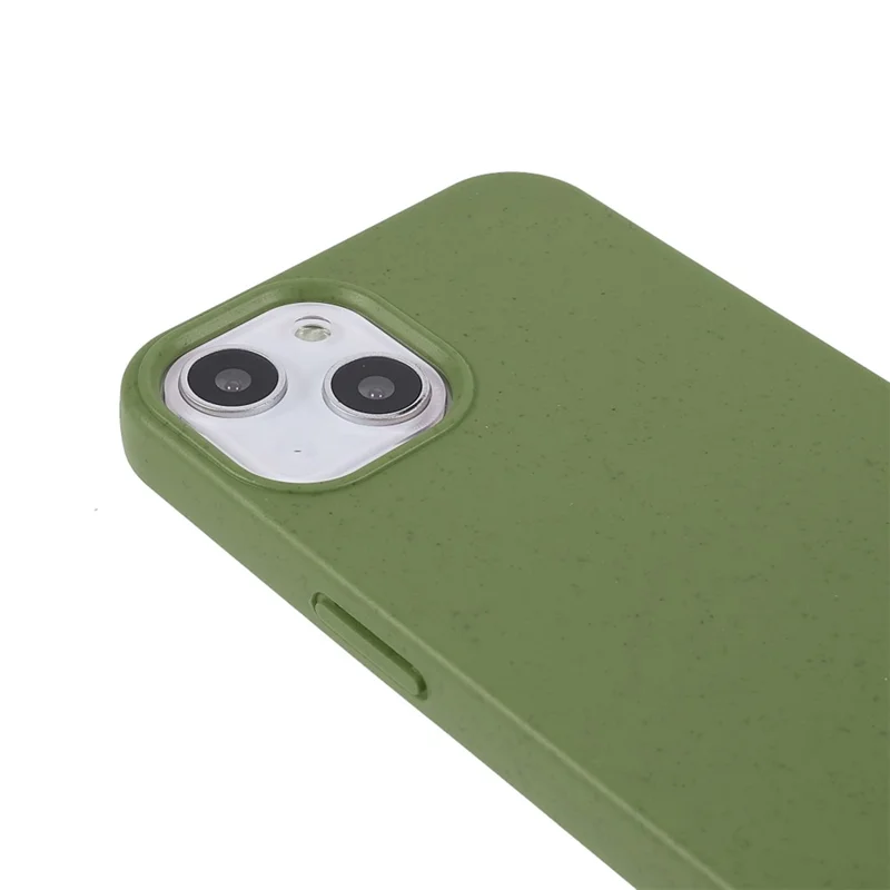 Pour iPhone 13 6.1 pouces Série Starry Sky Étui Éco-Responsable Mat Biodégradable Paille de Blé Antichoc TPU Coque de Protection - Vert Noirâtre