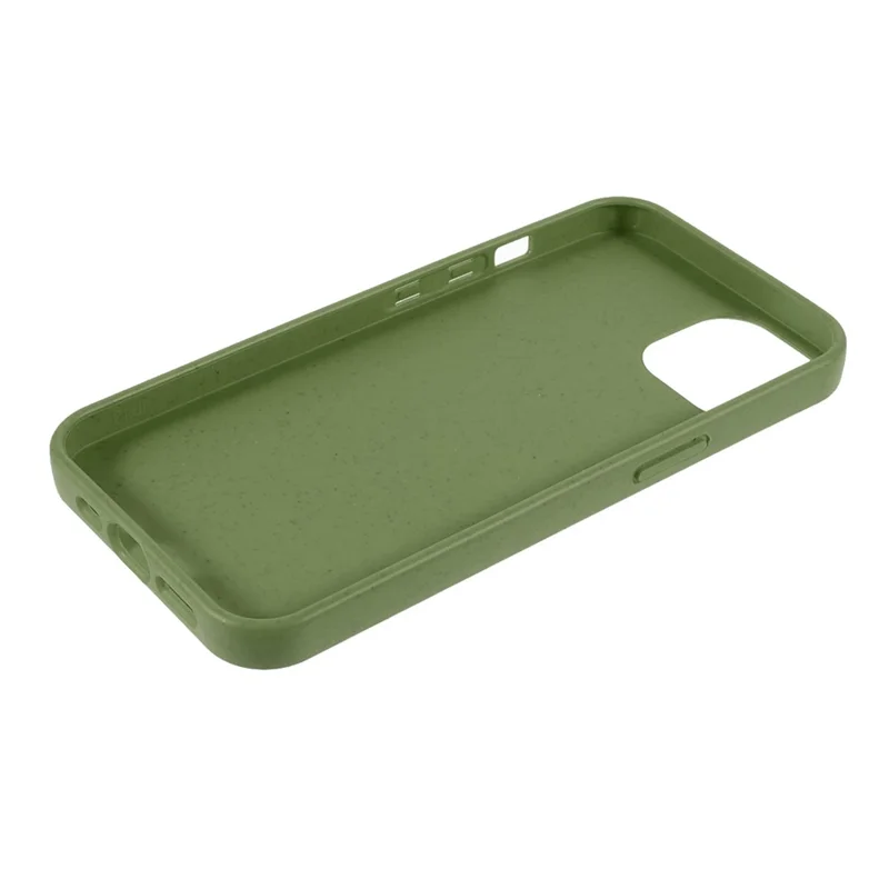 Pour iPhone 13 6.1 pouces Série Starry Sky Étui Éco-Responsable Mat Biodégradable Paille de Blé Antichoc TPU Coque de Protection - Vert Noirâtre