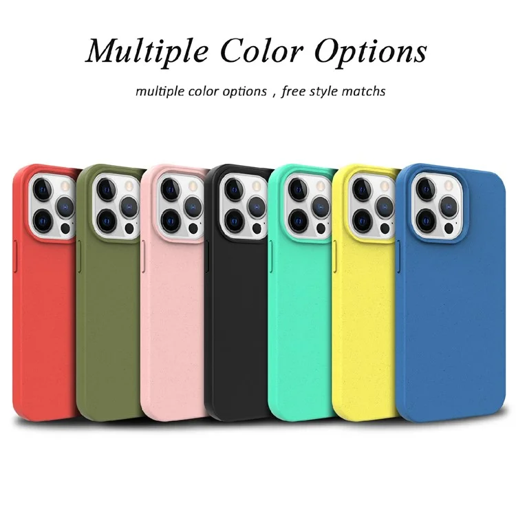 For iPhone 13 Pro 6.1 inch Starry Sky Series Biodegradable Wheat Straw + TPU Phone Case Eco-Friendly Anti-Scratch Back Shell - Red