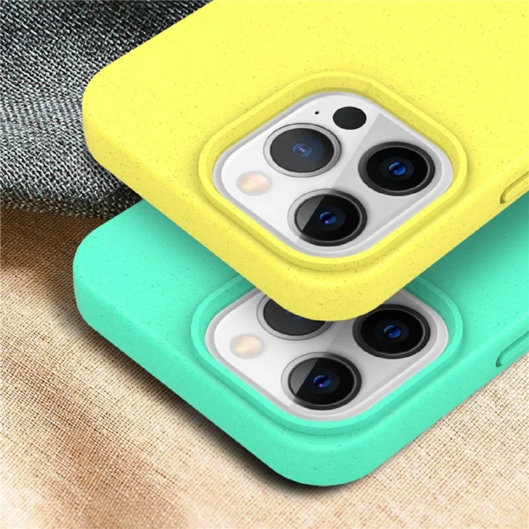 For iPhone 13 Pro 6.1 inch Starry Sky Series Biodegradable Wheat Straw + TPU Phone Case Eco-Friendly Anti-Scratch Back Shell - Green
