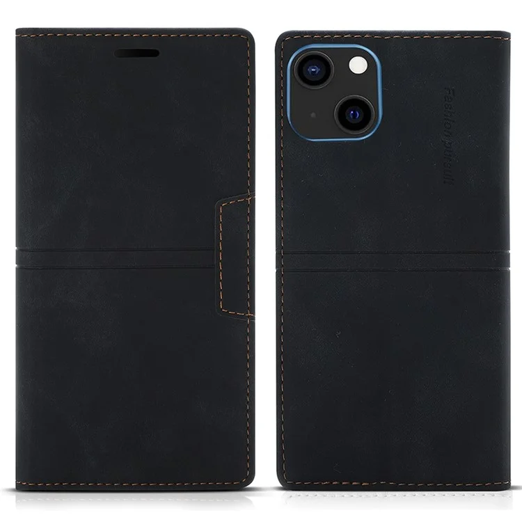 Fantasy Custodia in pelle resistente ai magneti con assorbimento e protezione antiurto per iPhone 13 mini 5.4 pollici - Nero