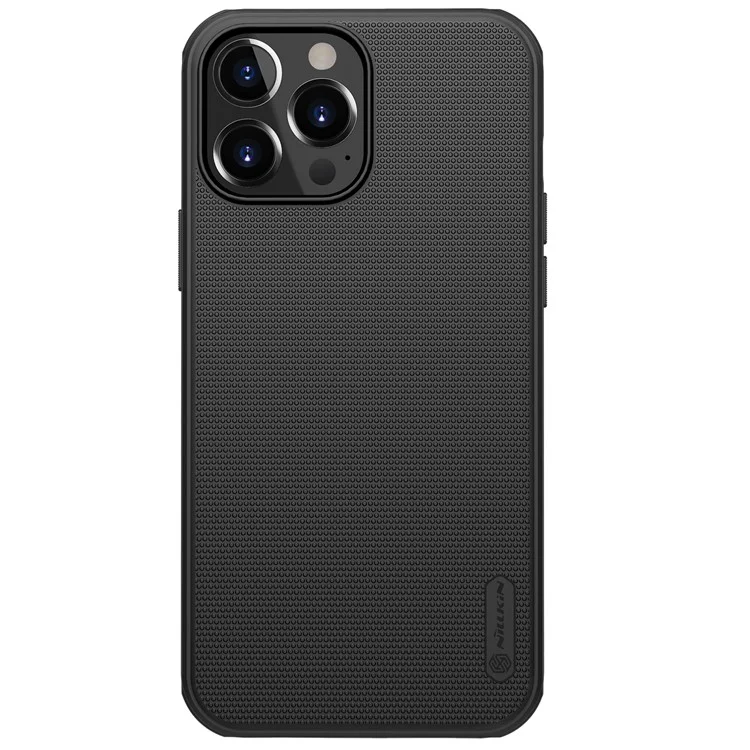 Nillkin Frosted Shield Anti-fingerabdruck Harter PC Zurück + Weicher TPU Edge Hybrid Stoßdichter Für Iphone 13 Pro Max 6,7 Zoll - Schwarz