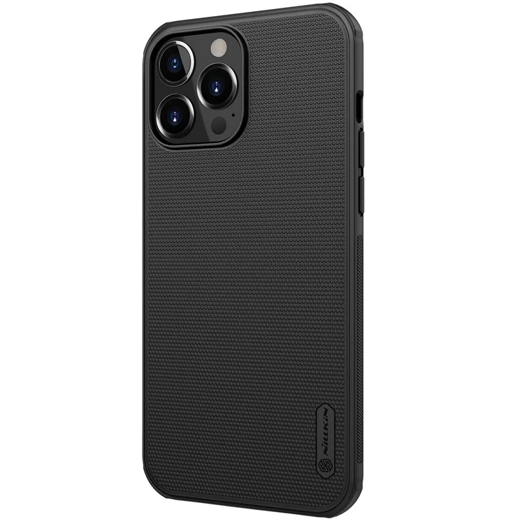 Nillkin Frosted Shield Anti-fingerabdruck Harter PC Zurück + Weicher TPU Edge Hybrid Stoßdichter Für Iphone 13 Pro Max 6,7 Zoll - Schwarz